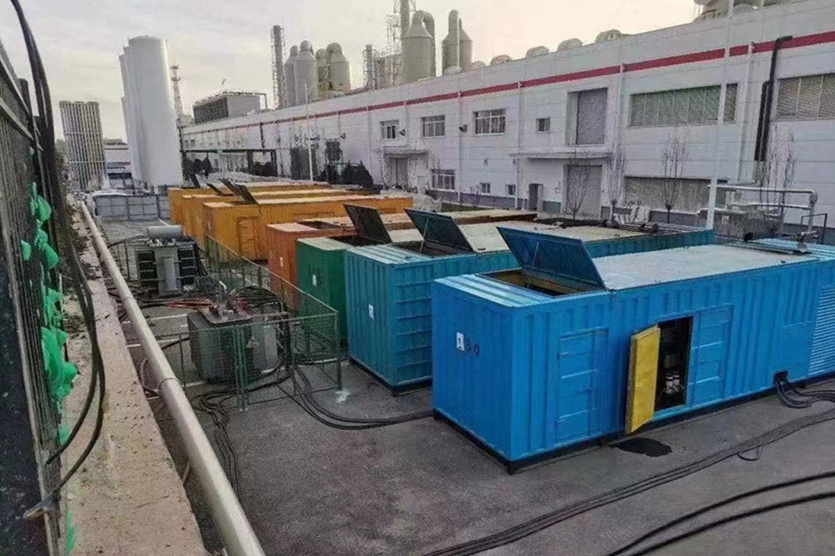 内黄发电机租赁施工现场